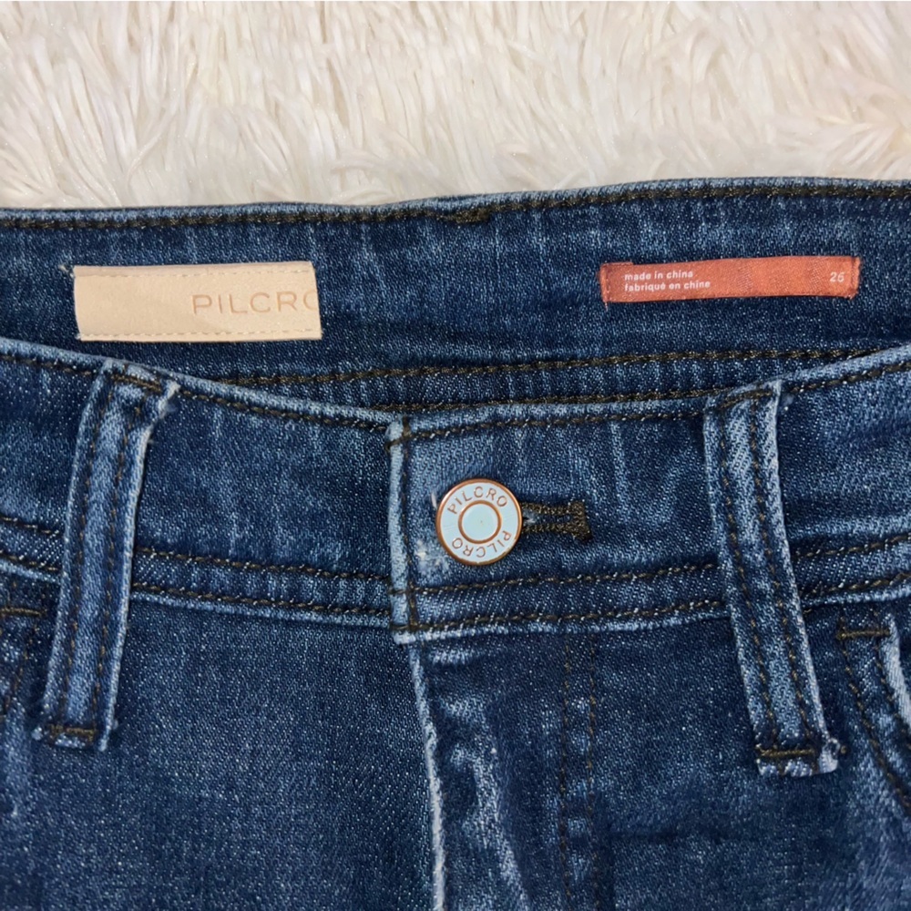 Anthropologie Pilcro Embroidered Side Stripe Slim Boyfriend Jeans, Sz 26/2 - Picture 8 of 11